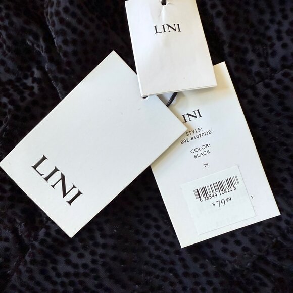 NWT MEDIUM Lini Gemma Sheer Sleeve Black Long Sleeve Dress - Picture 5 of 9